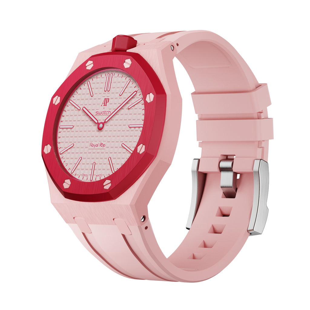 Bioceramic Rubber Strap Case  For AP x Swatch Royal Pop Otto Rosso