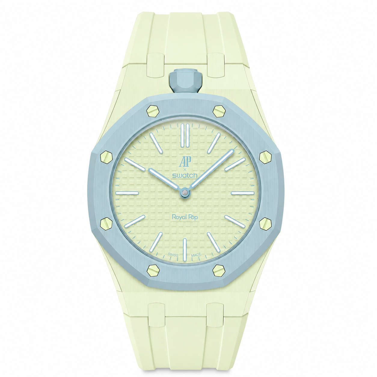 Bioceramic Rubber Strap Case For AP x Swatch Royal Pop Blaue Acht